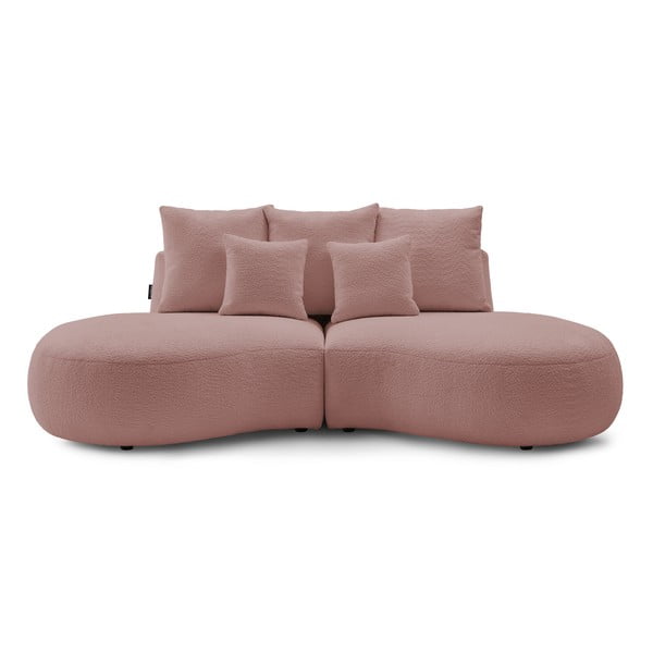 Rozā buklē auduma dīvāns 260 cm Saint-Germain – Bobochic Paris