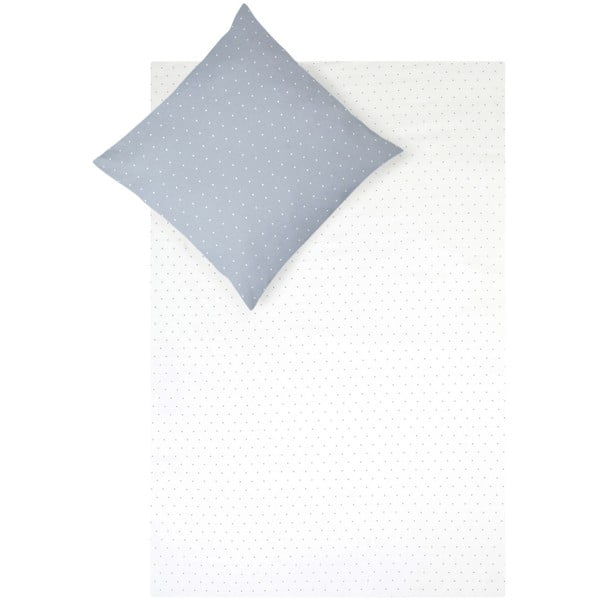 Balti zila flaneļa divguļamā gultas veļa Fovere Betty, 200 x 200 cm