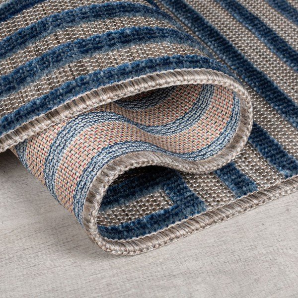 Tumši zils iekštelpu un āra paklājs 120x170 cm Vigo Blocks – Flair Rugs-image-2