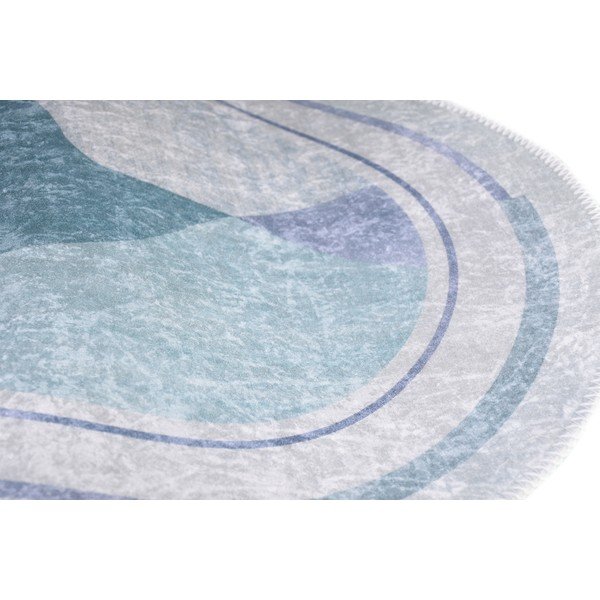 Zils/krēmkrāsas mazgājams apaļš paklājs ø 120 cm Yuvarlak – Vitaus-image-2