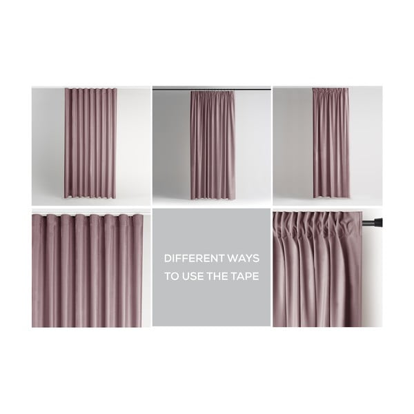 Gaiši brūns samta daļēji gaismu necaurlaidīgs aizkars 140x270 cm Pleat – Restilo-image-3