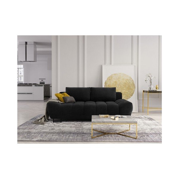 Melns trīsvietīgs izlaižams dīvāns ar glabāšanas vietu Windsor & Co Sofas Cumulus-image-1