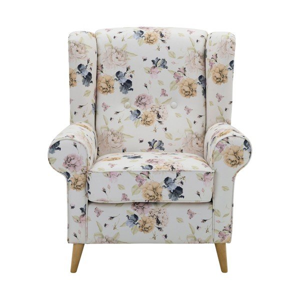 Balts atpūtas krēsls ar ziedu rakstu Max Winzer Anton-image-2