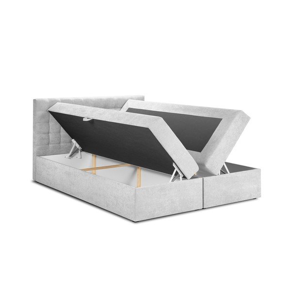Gaiši pelēka divguļamā gulta Mazzini Beds Jade, 160 x 200 cm-image-3