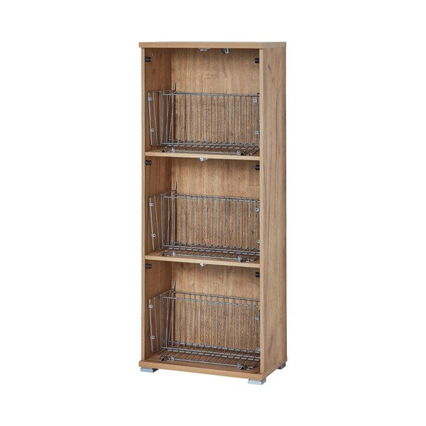 Dabiskās krāsas apavu skapis ar baltām atvilktnēm Germania Colorado, augstums 132 cm-image-1