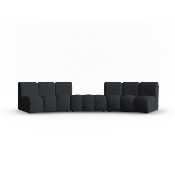 Melns dīvāns 367 cm Lupine – Micadoni Home