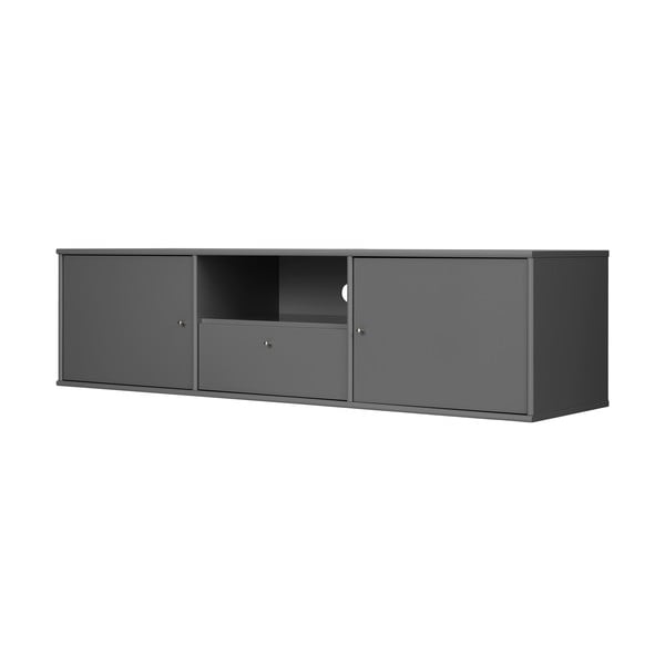 Antracīta pelēks TV galdiņš 161x42 cm Mistral – Hammel Furniture-image-1