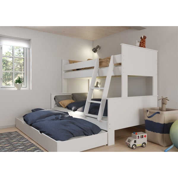 Balta divstāvu gulta 120x200/90x200 cm Alba – Tvilum-image-1