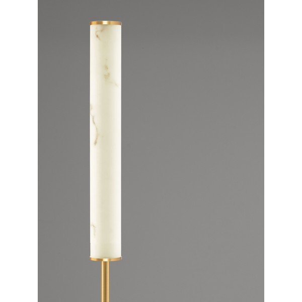 Balta/misiņa krāsas LED stāvlampa ar marmora imitāciju (augstums 140 cm) Nolia – Nova Luce-image-1