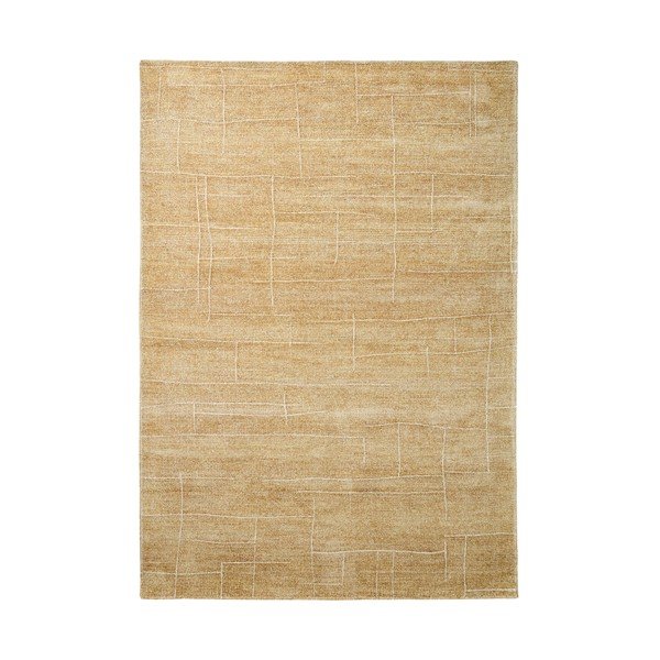 Sinepju dzeltens ar rokām darināts paklājs 200x300 cm Eloda – Kave Home