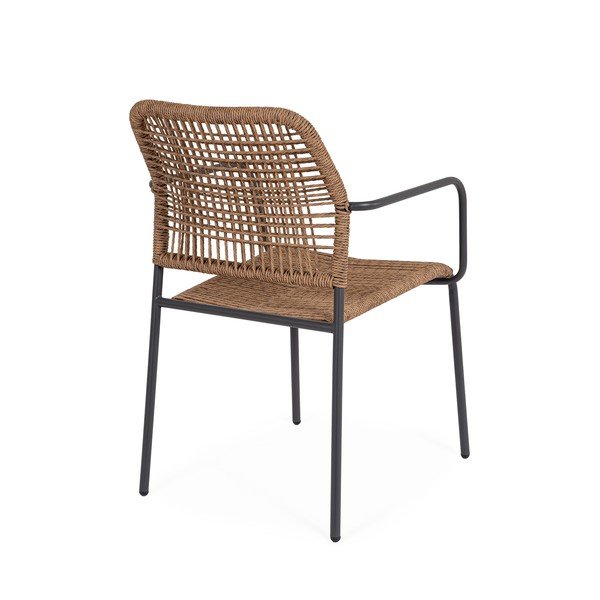 Tumši pelēks/dabīga toņa metāla dārza krēsls Jable – Bizzotto-image-4