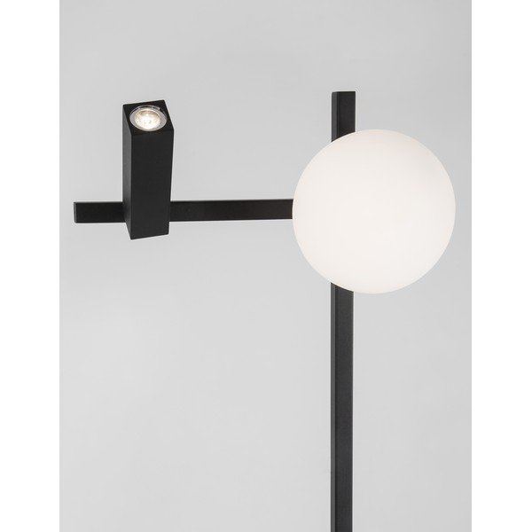 Balta/melna metāla LED stāvlampa ar saliekamu konstrukciju ar stikla abažūru (augstums 150 cm) Joline – Nova Luce-image-4