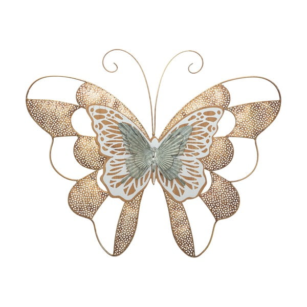 Metāla piekaramais dekors Mauro Ferretti Butterfly Wood A, 59,5 x 45,5 cm