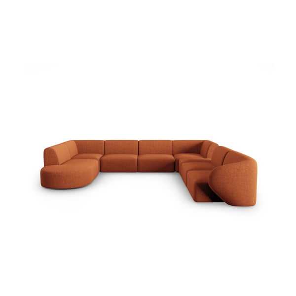 Oranžs stūra dīvāns (ar labo stūri/U veida) Shane – Micadoni Home