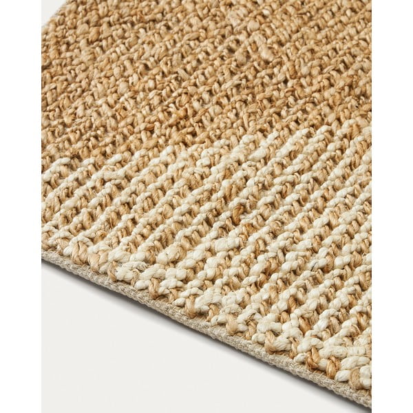 Bēšs/krēmkrāsas džutas paklājs 160x230 cm Maelan – Kave Home-image-4