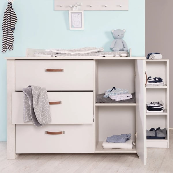 Balta zema bērnu kumode 126x99 cm Mila – Roba-image-1