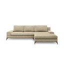 Bēšs izvelkamais stūra dīvāns ar veļas kasti Windsor & Co Sofas Planet, labais stūris
