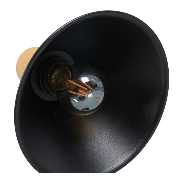 Melna/dabīga toņa galda lampa ar metāla abažūru (augstums 55 cm) – Ixia-image-2