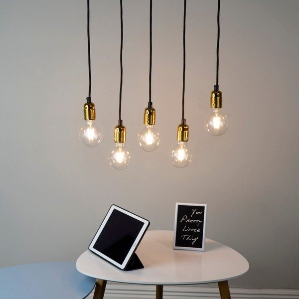 Melna piecviru griestu lampa ar zelta detaļām Sotto Luce Uno-image-1