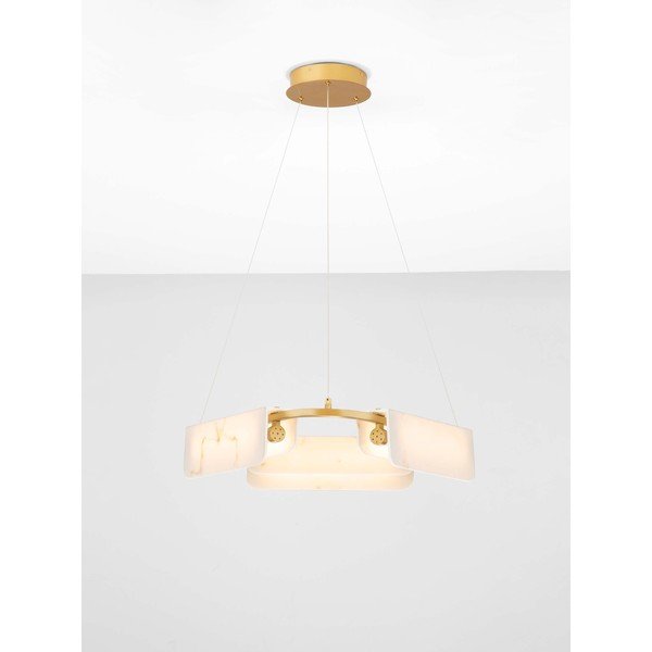 Krēmkrāsas/misiņa krāsas LED piekaramā lampa ar marmora imitāciju ar regulējamu spilgtumu ø 63 cm Aider – Nova Luce-image-3
