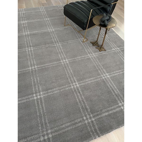 Antracīta pelēks vilnas paklājs 240x340 cm Calisia M Grid Prime – Agnella-image-1