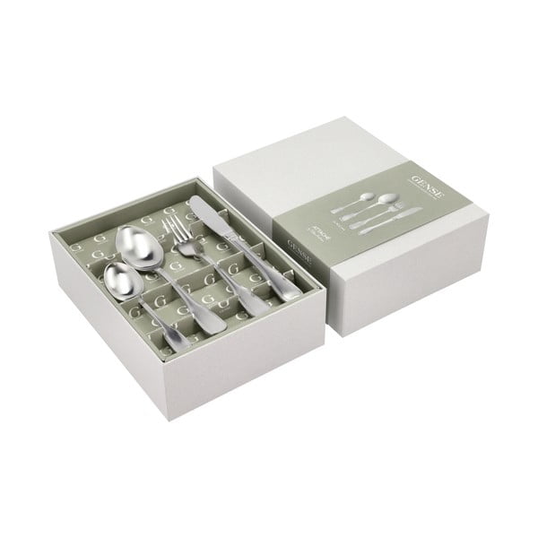 Sudraba krāsas nerūsējošā tērauda galda piederumi (16 gab.) Attaché – Gense-image-2