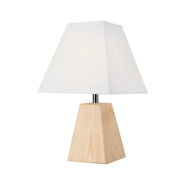 Gaiši brūna galda lampa ar auduma abažūru (augstums 33 cm) Eco – LAMKUR