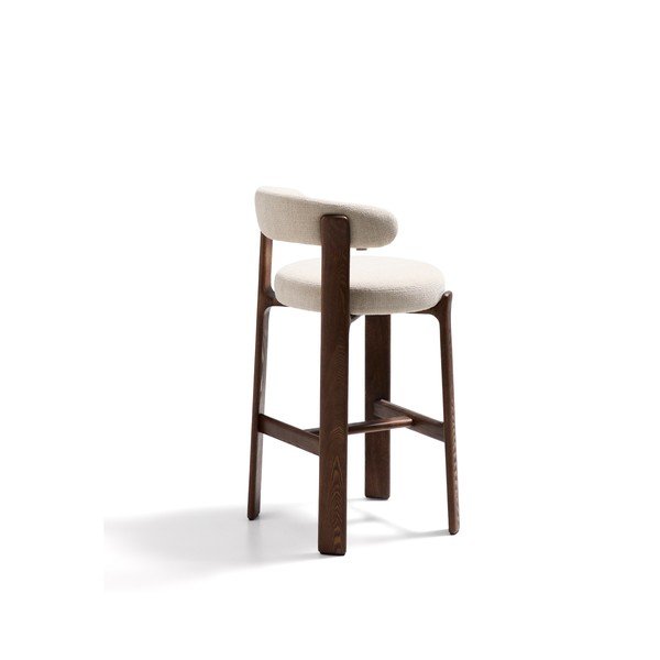 Bēšs/tumša dabīga toņa oša masīvkoka bāra krēsls (sēdekļa augstums 75 cm) Granite – Kave Home-image-4