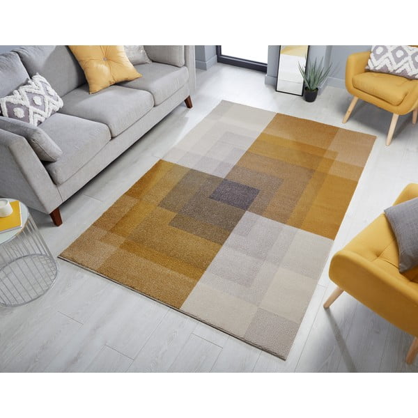 Pelēks un dzeltens paklājs Flair Rugs Plaza, 120 x 170 cm-image-1