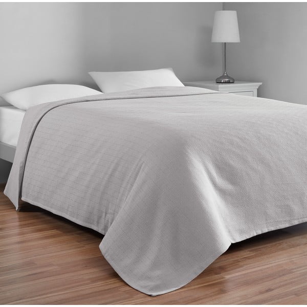 Pelēks kokvilnas gultas pārklājs divguļamai gultai 200x230 cm Serenity – Mijolnir