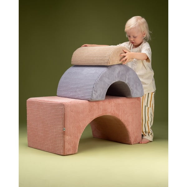Rozā velveta putu rotaļu laukums 75x49x37 cm Rainbow Montessori – Wigiwama-image-2