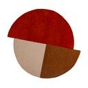 Ķieģeļu sarkans ar rokām darināts vilnas apaļš paklājs ø 150 cm Mia Segment – Flair Rugs