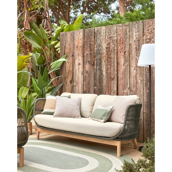 Zaļš spilvena pārvalks no pārstrādātas plastmasas Kave Home Leeith, 30 x 50 cm-image-3