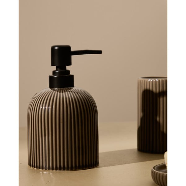 Tumši brūns keramikas trauks zobu birstei Selime – Kave Home-image-3