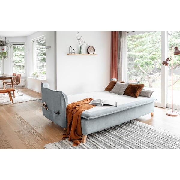 Gaiši pelēks salokāms dīvāns 225 cm Charming Charlie – Miuform-image-4