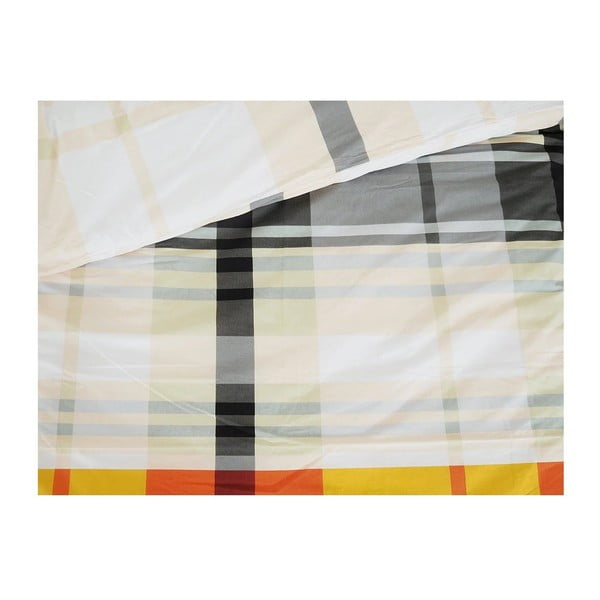 Oranža vienguļamā gultas veļa no krepa auduma 140x200 cm Orabge Kube – B.E.S.-image-1