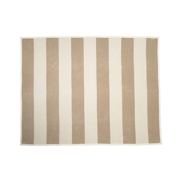 Bēšs/krēmkrāsas pleds no vilnas maisījuma 140x180 cm Bob Mud Vanilla – Pappelina