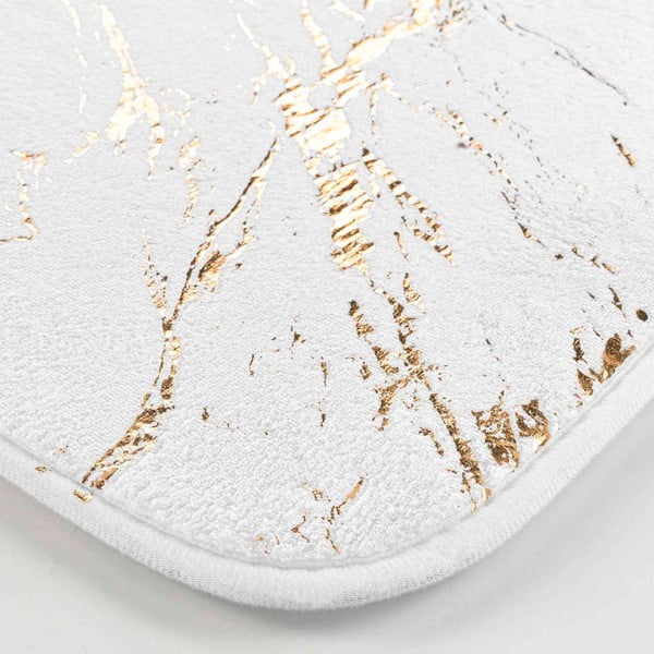 Balts/zelta krāsas vannas istabas paklājiņš 45x45 cm Aquamarbre – douceur d'intérieur-image-3