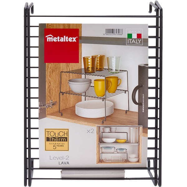 Melni papildu plaukti virtuvei (2 gab.) Metaltex Brooklyn Lava-image-4