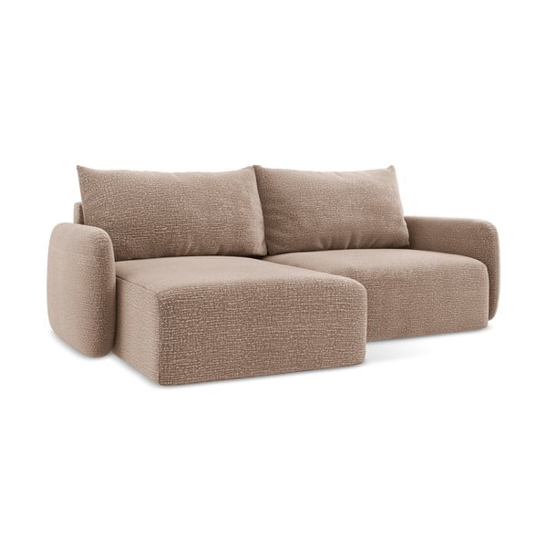 Gaiši brūns salokāms/ar uzglabāšanas vietu stūra dīvāns (ar kreiso stūri) Kalena – Makamii-image-1