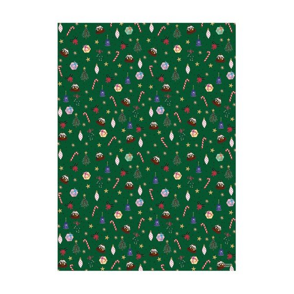 5 zaļas dāvanu papīra loksnes eleanor stuart Christmas Fun, 50 x 70 cm-image-1