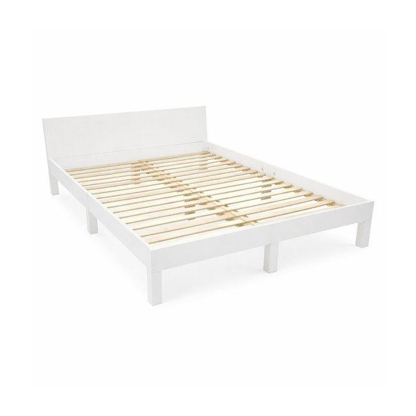 Balta divguļamā gulta no dižskābarža ar režģi 160x200 cm Dabi - Ragaba