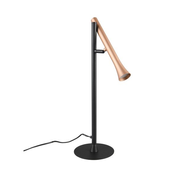 Melna/zelta krāsas LED galda lampa ar metāla abažūru (augstums 53 cm) Fiato – Trio