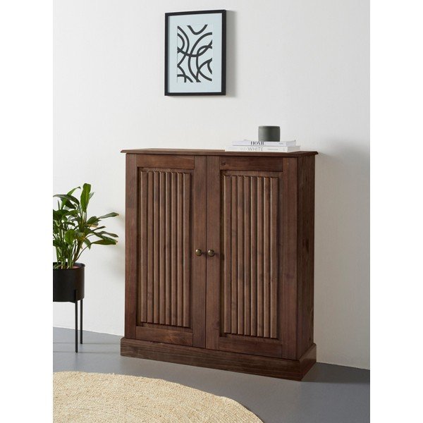 Brūns priedes masīvkoka skapītis 100x34 cm Mille – Støraa-image-1
