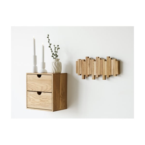 Dabīga toņa ozola masīvkoka sienas pakaramais 3 cm Caltra – House Nordic-image-2