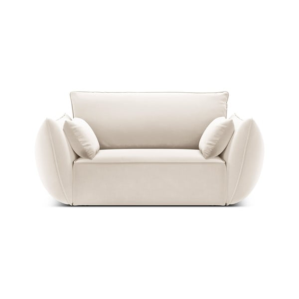 Bēšs samta atpūtas krēsls Vanda – Mazzini Sofas-image-2
