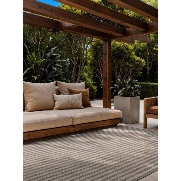 Pelēks/krēmkrāsas iekštelpu un āra paklājs 120x170 cm Haringey Linley – Ted Baker-image-1