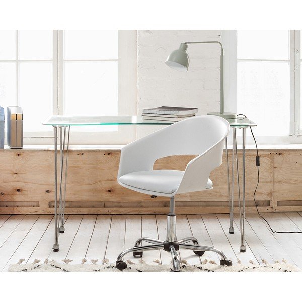 Darba galds ar stikla galda virsmu 60x120 cm Rondo – Bizzotto-image-1