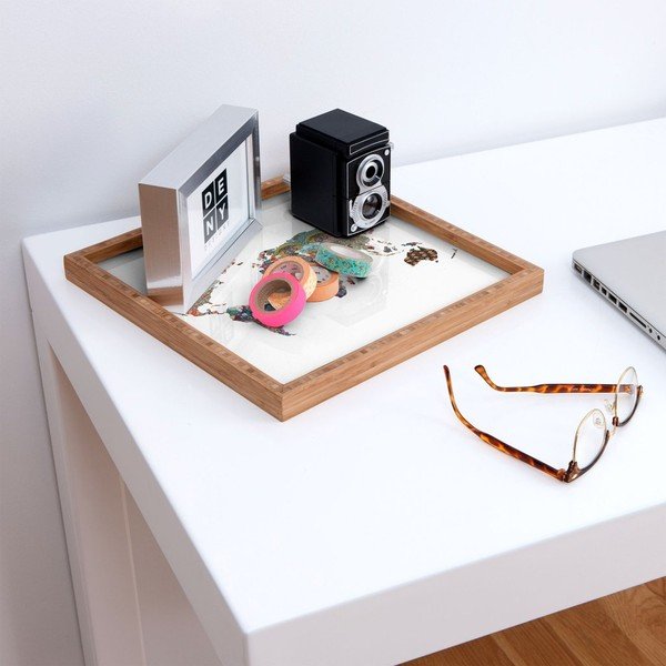 Koka dekoratīva servēšanas paplāte Map, 40 x 40 cm-image-1