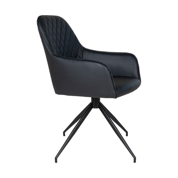 Melns polsterēts ēdamistabas krēsls Harbo – House Nordic-image-3